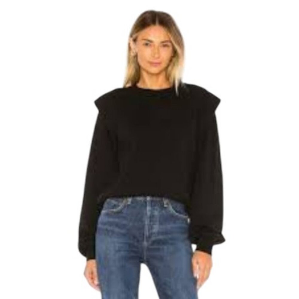 Agolde dark grey ruched shoulder oversized sweater size XS